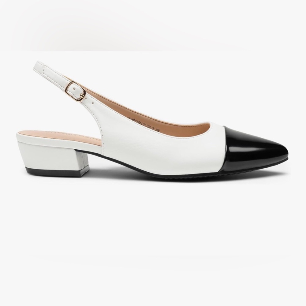 Sz 6.5 Dream Pairs Elegant Women's Slingback Shoes - Black and White - Picture 4 of 10